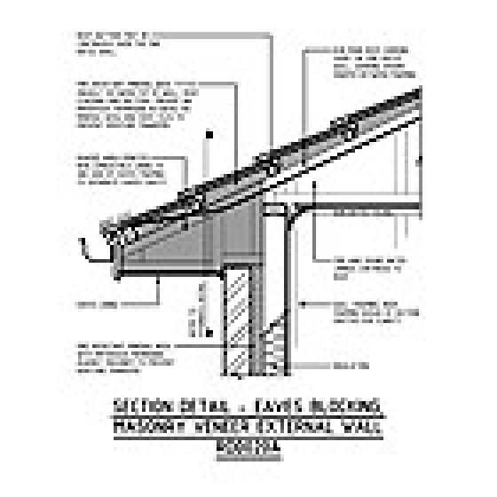 SECTION DETAIL - EAVES BLOCKING, MASONRY VENEER EXTERNAL WALL RD0020A