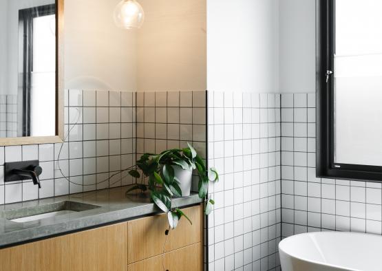 a bathroom with a sink and a tub