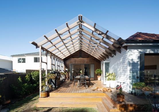 a house with a patio and a deck