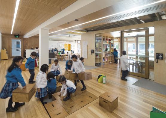 a group of children in a classroom