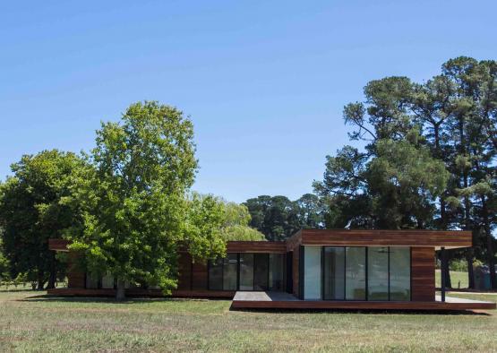 a building with trees in the background