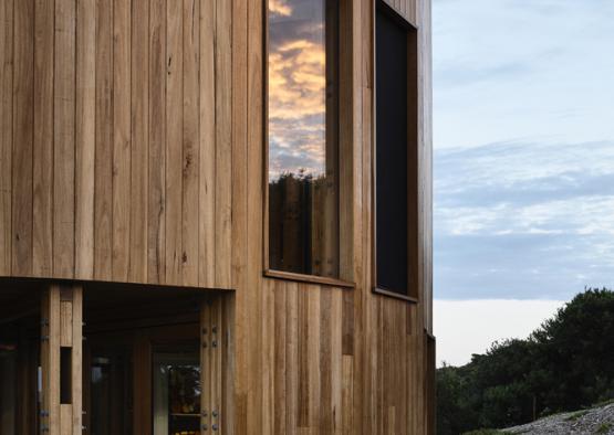 a wooden building with a window