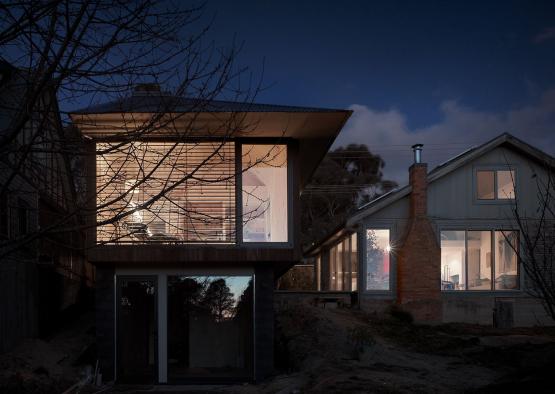 a house with a large window