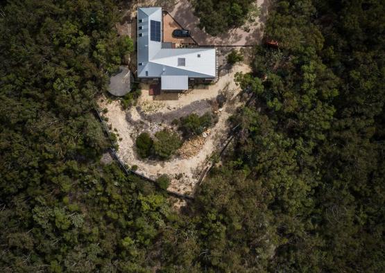 a house surrounded by trees