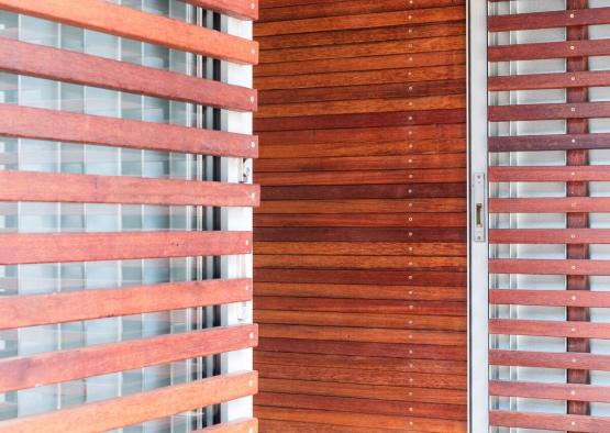 a wooden slats on a wall