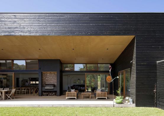 a house with a large patio