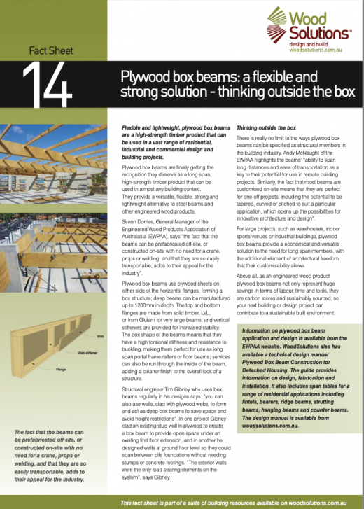 Fact Sheet 14 Box Beams