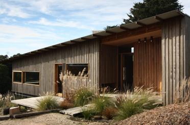 a building with a wooden roof