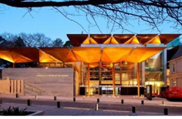 a building with a triangular roof