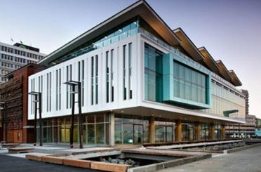 a building with glass windows